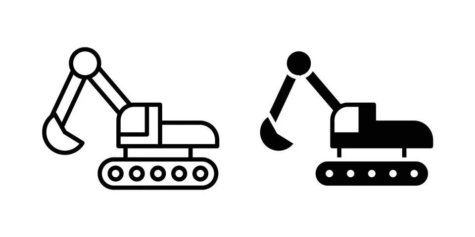 Excavator icon vector design. EPS10 Stock Illustration