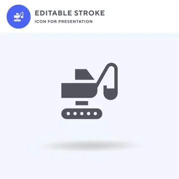 Excavator icon vector, filled flat sign, solid pictogram isolated on white, logo Stock Illustration