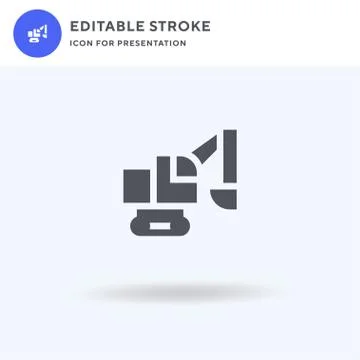 Excavator icon vector, filled flat sign, solid pictogram isolated on white, logo Stock Illustration