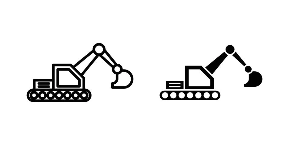 Excavator icon vector symbol graphics Stock Illustration