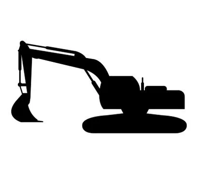 Excavator icon on white background Stock Illustration