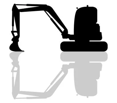 Excavator icon on white background Stock Illustration