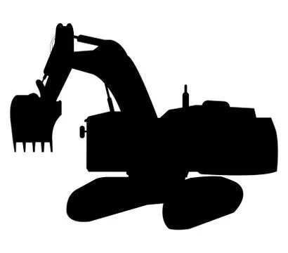 Excavator icon on white background Stock Illustration