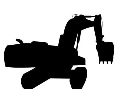 Excavator icon on white background Stock Illustration