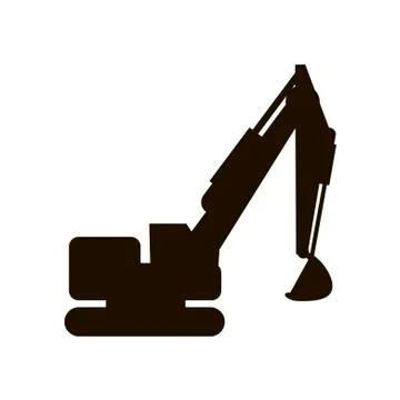 Excavator icon on white background. Vector illustration in trendy flat style Stock Illustration