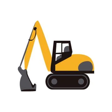 Excavator icon on a white background. Vector illustration Stock Illustration
