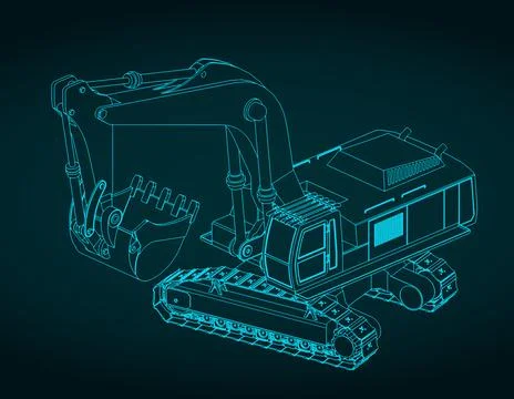 Excavator illustration Illustrazione stock