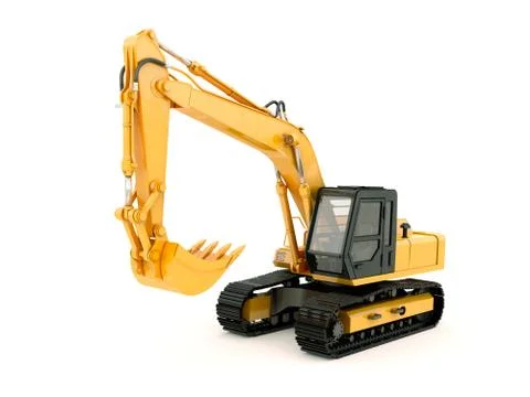 Excavator isolated with light shadow Stock Illustration