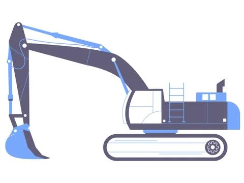 Excavator. Large industrial machine. Stock Illustration