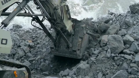 Excavator Liebherr Stock Footage
