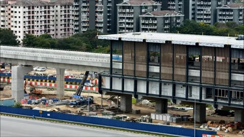 Excavator loader at soil moving works in construction site. 動画素材 142677014