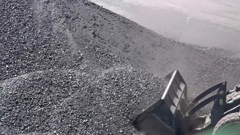An excavator loading coal, close up Stock Footage 201938066