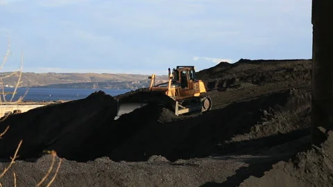 Excavator Loading Coal Stock Footage 87386649