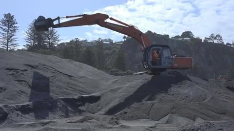 Excavator loading shingle time lapse Stock-Footage 42596894