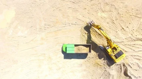 Excavator loading a truck. Stock Footage 71971575