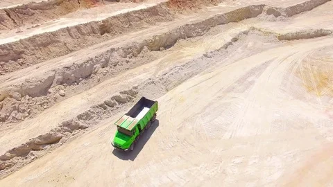 Excavator loading a truck Stock Footage 76801319