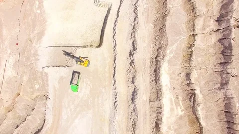 Excavator loading a truck Stock Footage 76803060