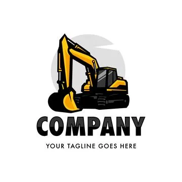 Excavator logo design Stock Illustration