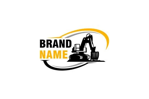 Excavator logo template vector. Heavy equipment logo vector for constructio.. Stock Illustration