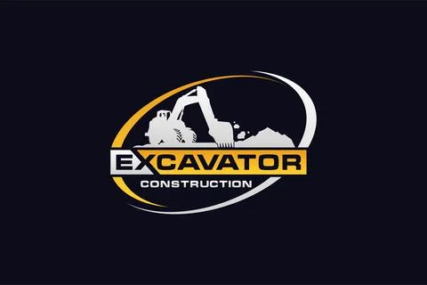 Excavator logo template vector. Heavy equipment logo vector for constructio.. Stock Illustration