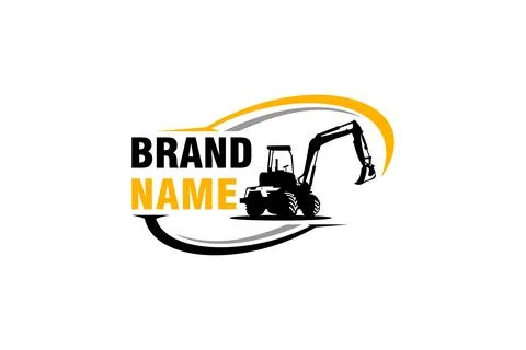 Excavator logo template vector. Heavy equipment logo vector for constructio.. Stock Illustration