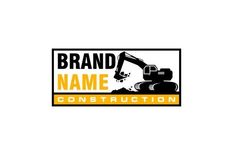 Excavator logo template vector. Heavy equipment logo vector for constructio.. Stock Illustration