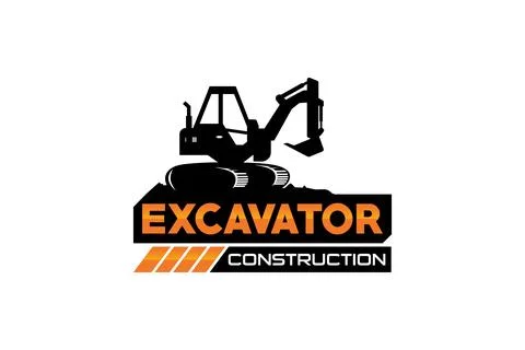 Excavator logo template vector. Heavy equipment logo vector for constructio.. Stock Illustration