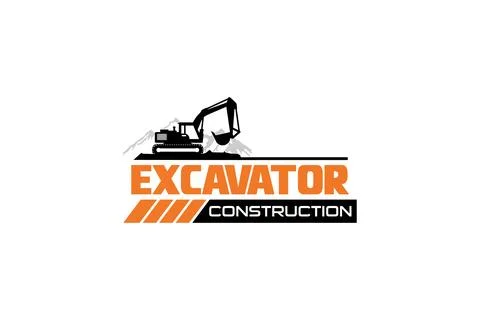 Excavator logo template vector. Heavy equipment logo vector for constructio.. Stockillustratie