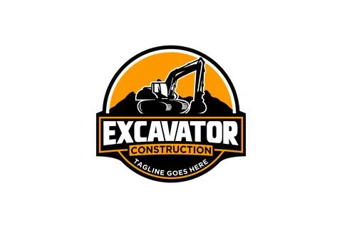 Excavator logo template vector. Heavy equipment logo vector for constructio.. Stock Illustration