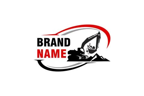 Excavator logo template vector. Heavy equipment logo vector for constructio.. Stock Illustration