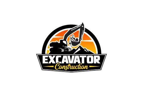 Excavator logo template vector. Heavy equipment logo vector for constructio.. Stock Illustration