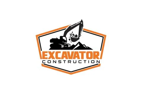 Excavator logo template vector. Heavy equipment logo vector for constructio.. Stock Illustration