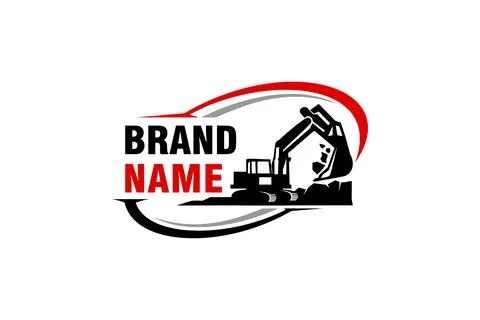Excavator logo template vector. Heavy equipment logo vector for constructio.. Stock Illustration