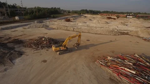 Excavator machine at construction site Video stock 90608631