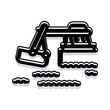 Excavator machine digging ground for construction industry Stock Illustration