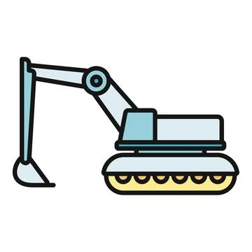 Excavator machine working on a construction site Stock Illustration