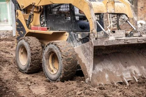Excavator machine working on during a construction. Stock-Fotos