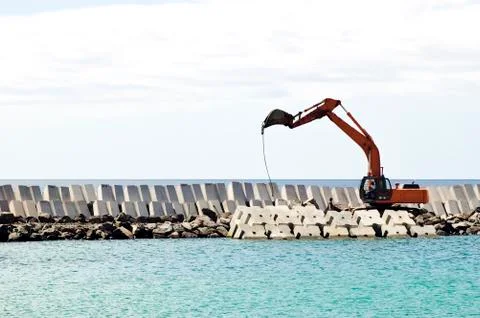 Excavator machine working Stock Photos