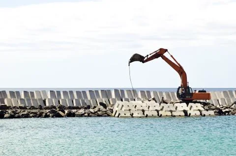 Excavator machine working Stock Photos