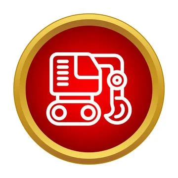 Excavator machinery icon representing construction and digging Stock Illustration