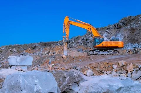 The excavator in mine Stock-Fotos
