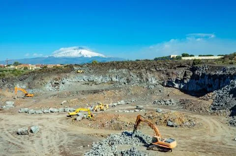 The excavator in mine Stock-Fotos
