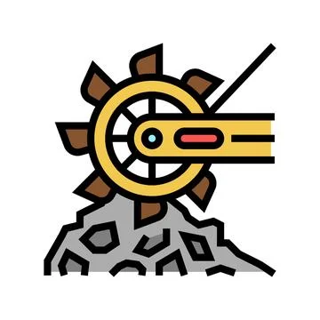 Excavator mining machine color icon vector illustration Stock Illustration