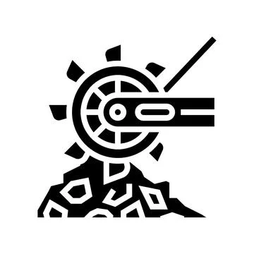 Excavator mining machine glyph icon vector illustration Stock Illustration