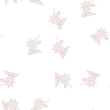 Excavator mining machine glyph seamless pattern 스톡 일러스트