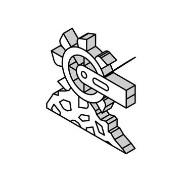 Excavator mining machine isometric icon vector illustration Stock Illustration