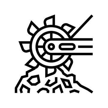 Excavator mining machine line icon vector illustration Stock Illustration
