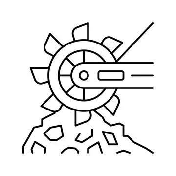 Excavator mining machine line icon vector illustration Stock Illustration