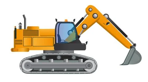 Excavator model vector design with working Stock Illustration