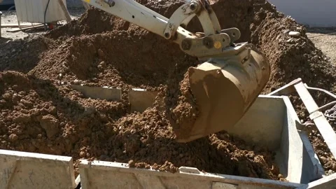 Excavator Moving Soil in the Containers Stock-Footage 131840114